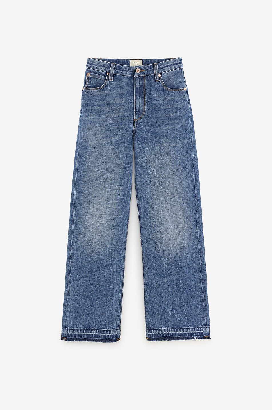 BELLEROSE Popies Blue Stone flared high-rise girls' jeans Girl BLUE 1
