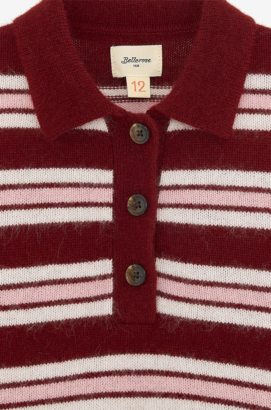BELLEROSE Pull polo rayé fille Gimol Fille ROUGE FONCÉ 3