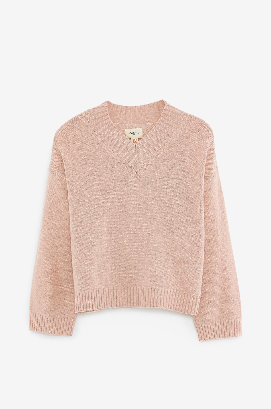 Pull ample à col V en laine mérinos fille Gimiv