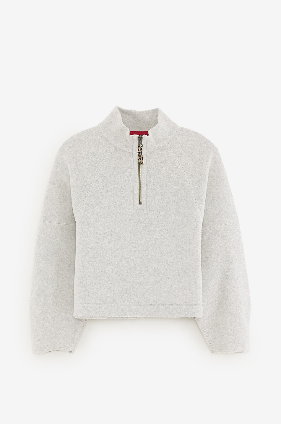 BELLEROSE Sweat-shirt raccourci à col montant zippé Machy Fille GRIS CLAIR 1