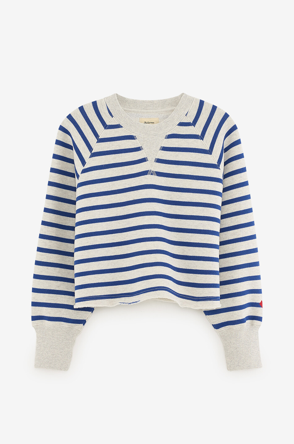 Sweat-shirt boxy à col rond rayé fille Fabina