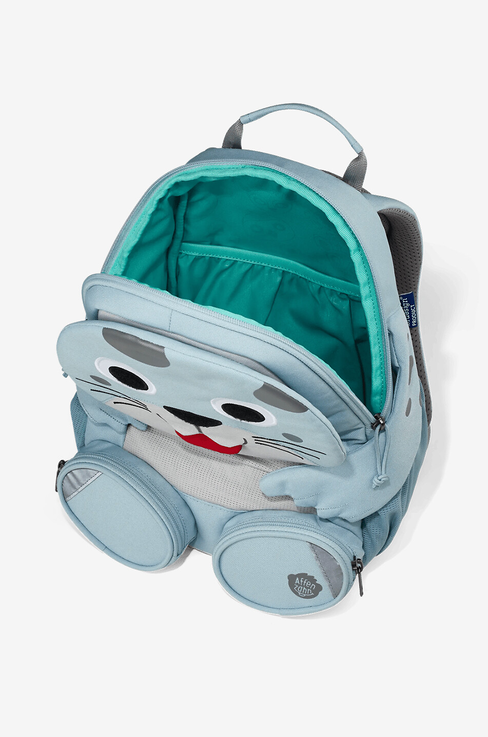 AFFENZAHN Kinder-Rucksack mit Robbenmotiv 8L Unisex HELLBLAU 3