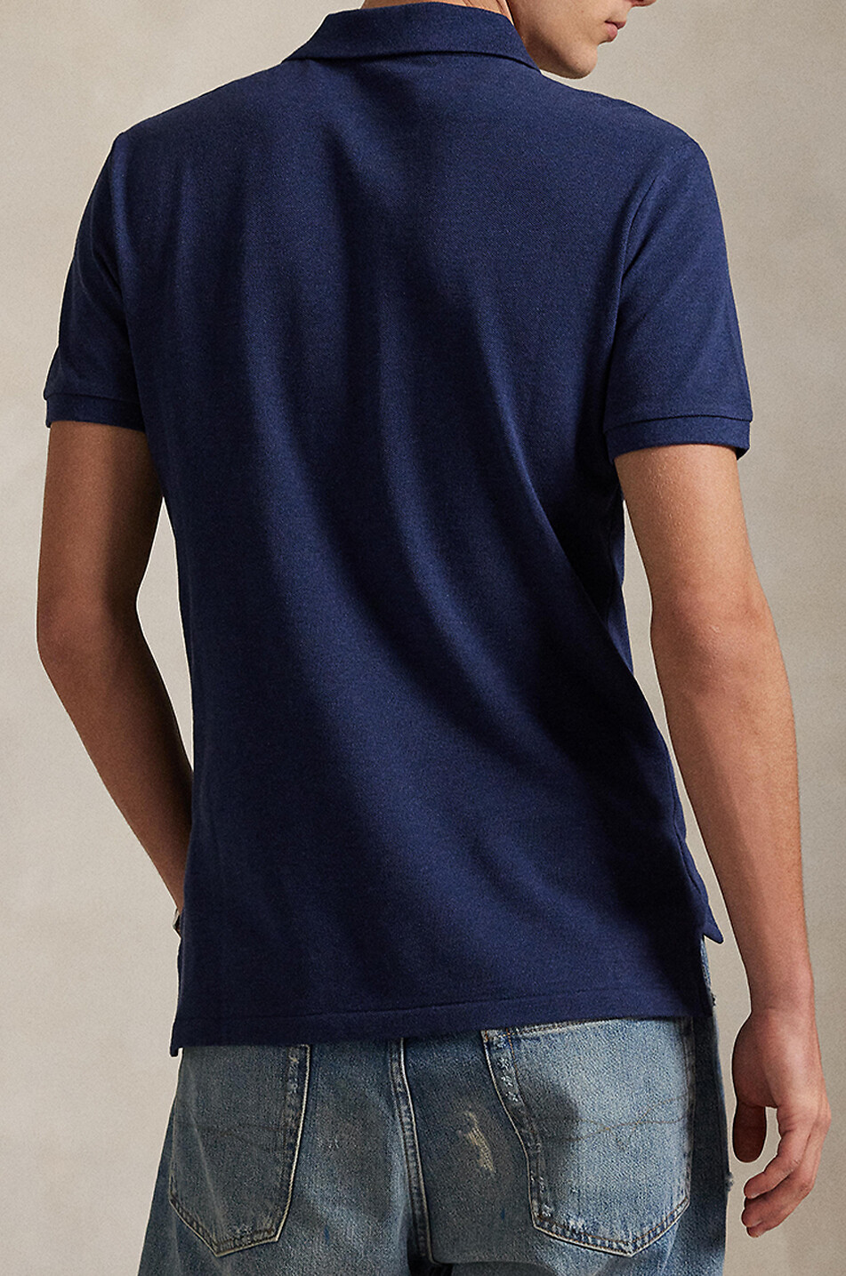 POLO RALPH LAUREN Custom Slim Fit Pony embroidered piqué cotton polo shirt Men DARK BLUE 3