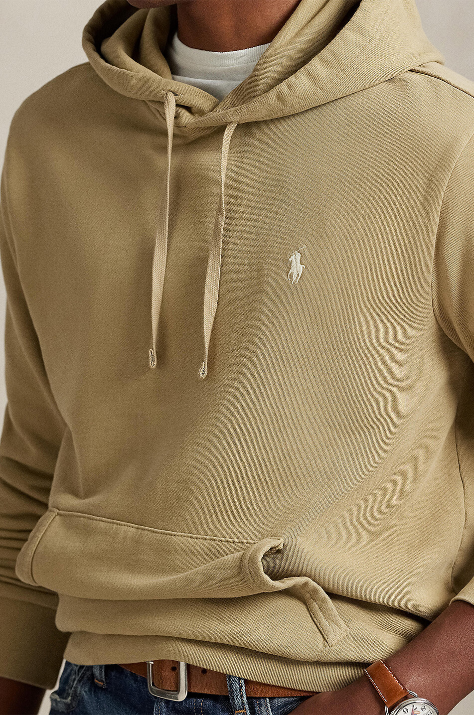 POLO RALPH LAUREN Pony embroidered hooded sweatshirt Men KHAKI 4