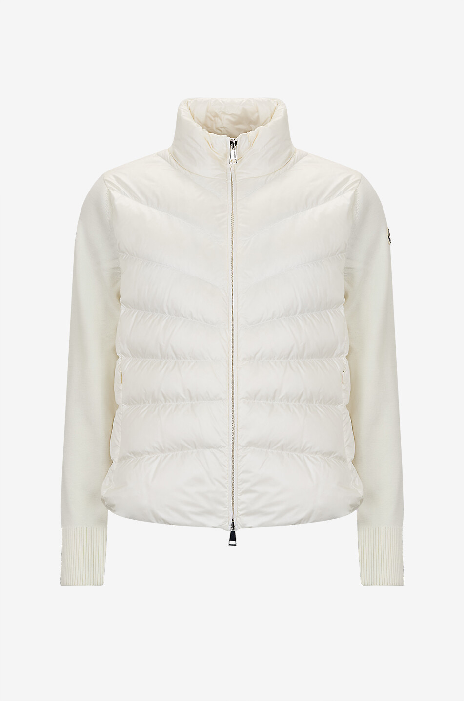 Ray quilting nylon and merino wool boxy cardigan