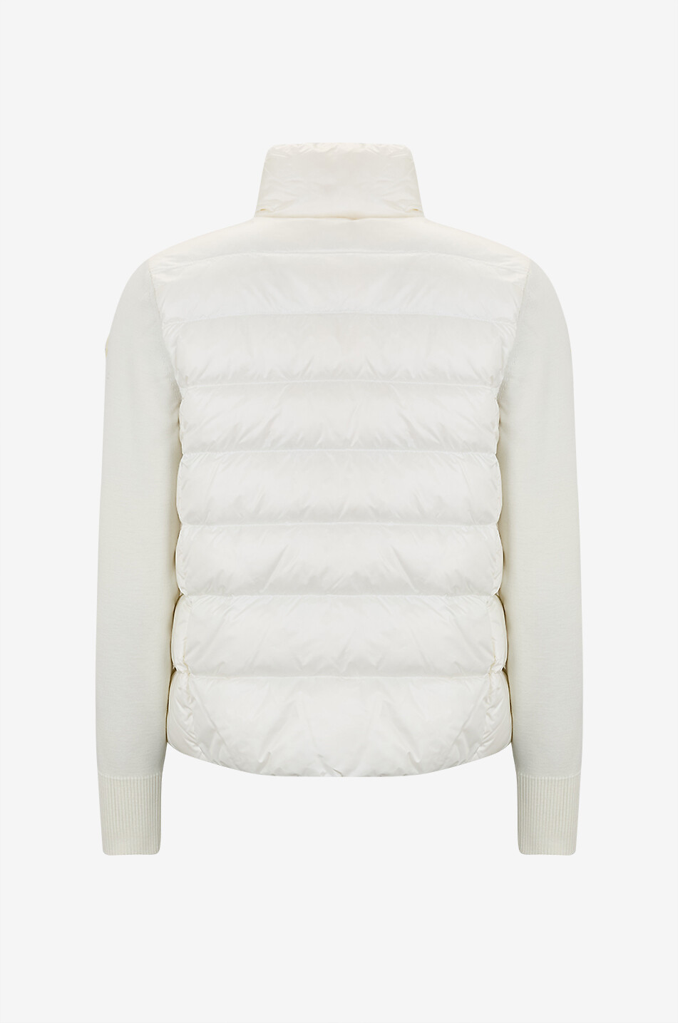 MONCLER Ray quilting nylon and merino wool boxy cardigan Women WHITE 2