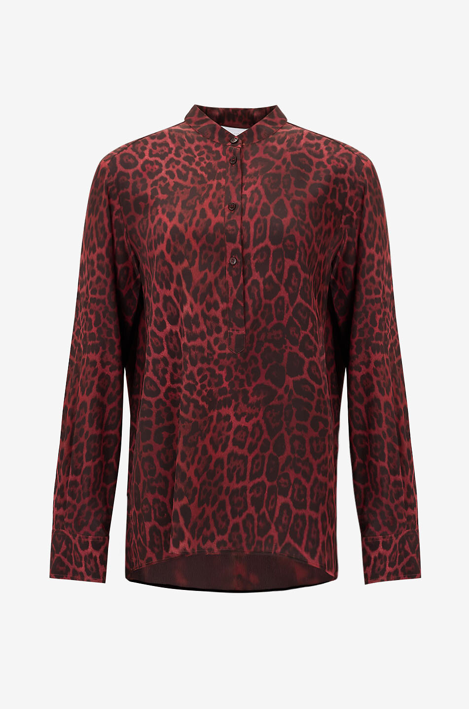 Leopard printed organic silk blouse
