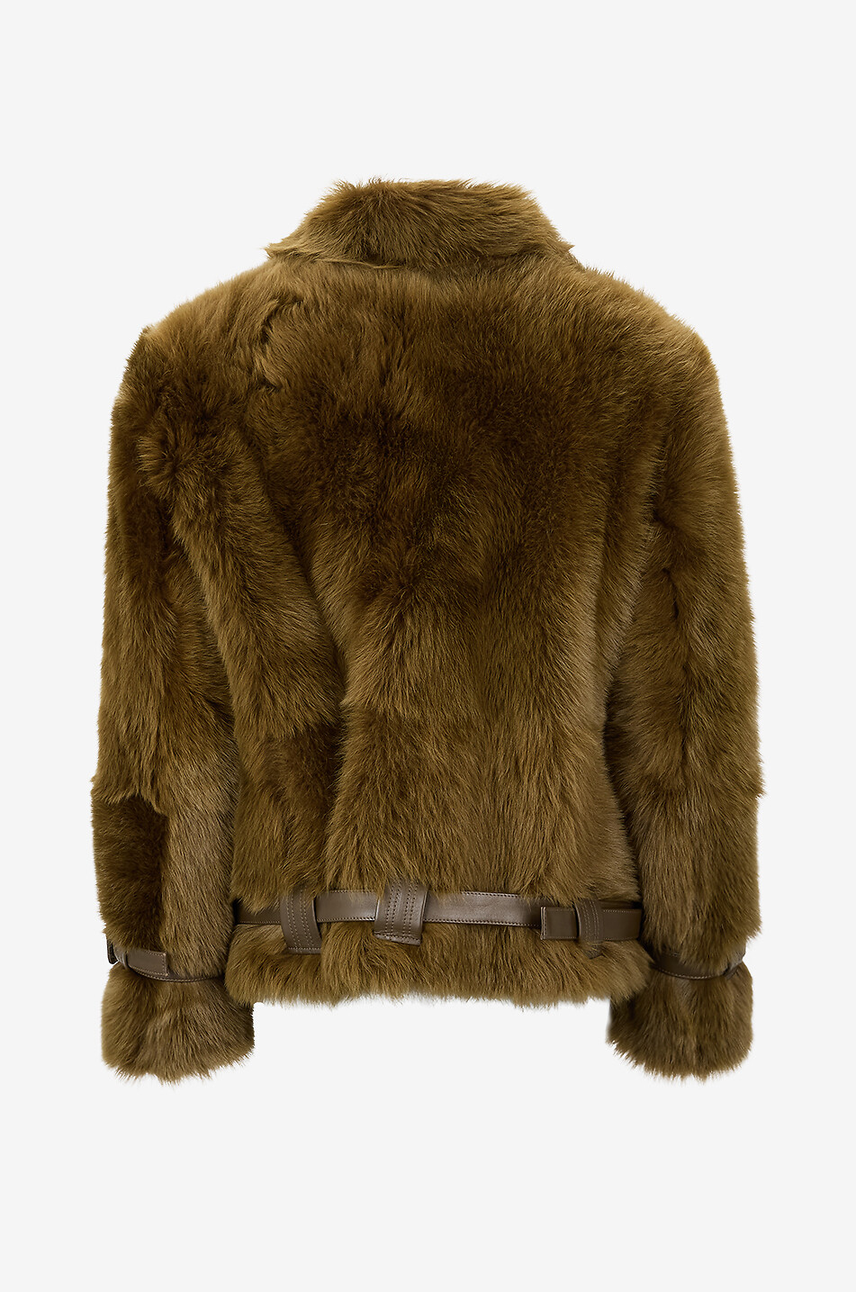 TOM FORD Blouson en peau lainée et cuir nappa Femme VERT 2