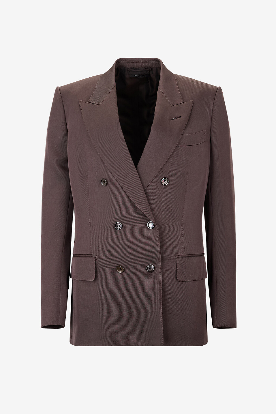 TOM FORD Blazer à boutonnage double en sergé de soie et laine Wallis Femme MARRON 1