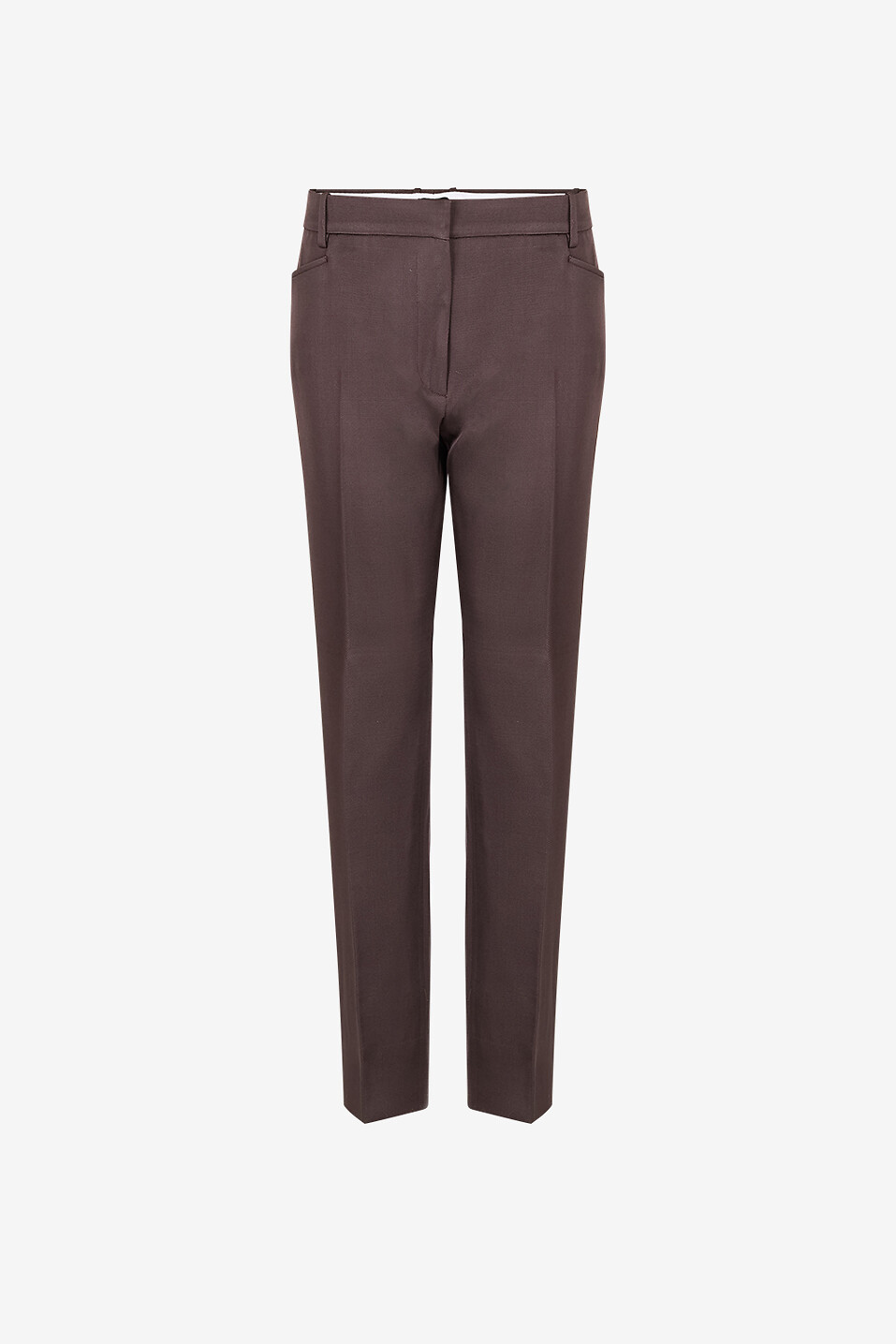 TOM FORD Pantalon cigarette skinny en sergé de soie et laine Femme MARRON 1
