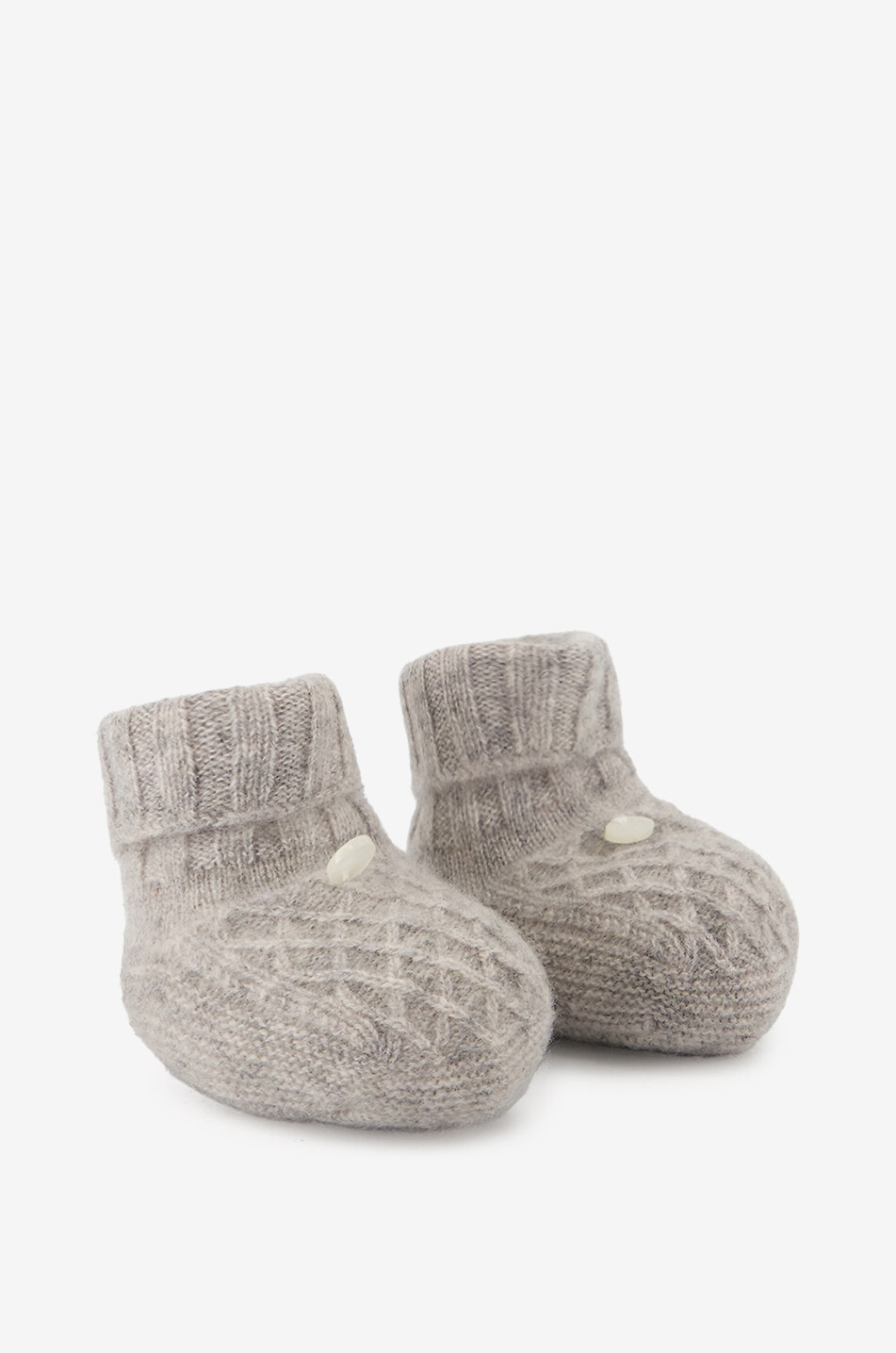 TARTINE ET CHOCOLAT Chaussons bébé en maille torsadée Bébé GRIS CLAIR 1