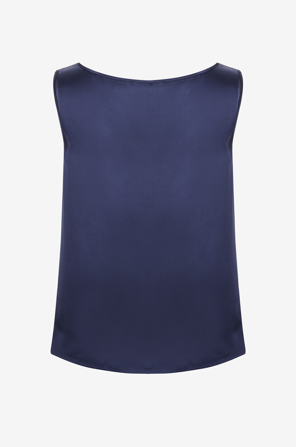 LUISA SPAGNOLI Top sans manches en satin de soie Logge Femme BLEU FONCE 2