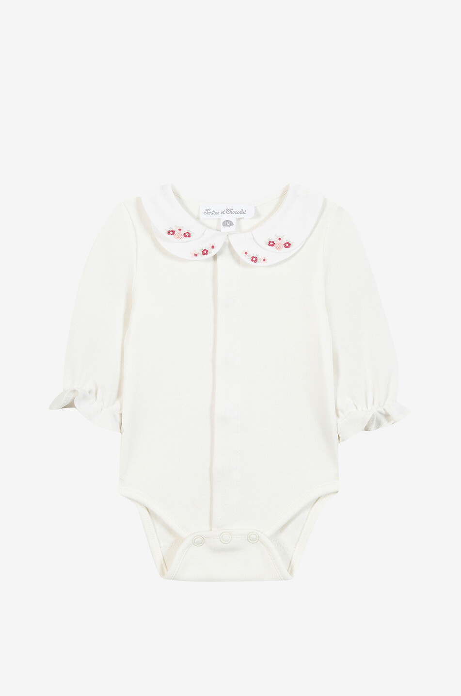 Body bébé en jersey à double col fleuri