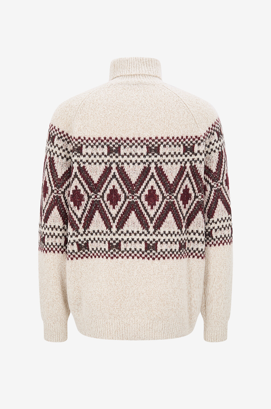 BRUNELLO CUCINELLI Cashmere blend geometric jacquard turtleneck jumper Men EGGSHELL 2