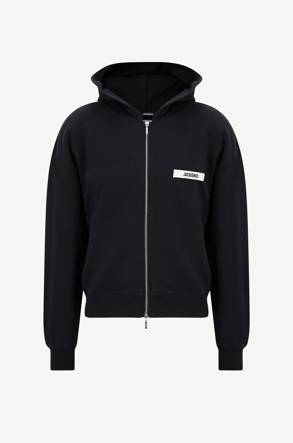 JACQUEMUS Le Hoodie Zip Gros Grain full-zip hooded sweatshirt Men BLACK 1