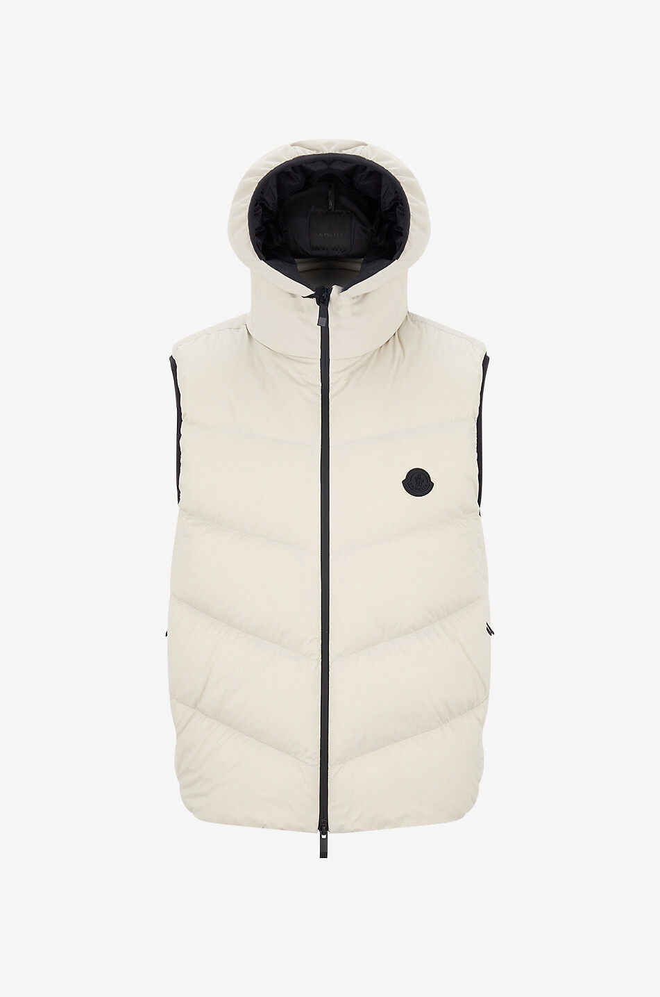 MONCLER Guersac sleeveless hooded down jacket Men Light beige 1
