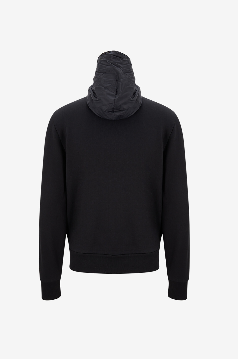 MONCLER Full-zip sweatshirt with nylon hood and reflective piping Men BLACK 2