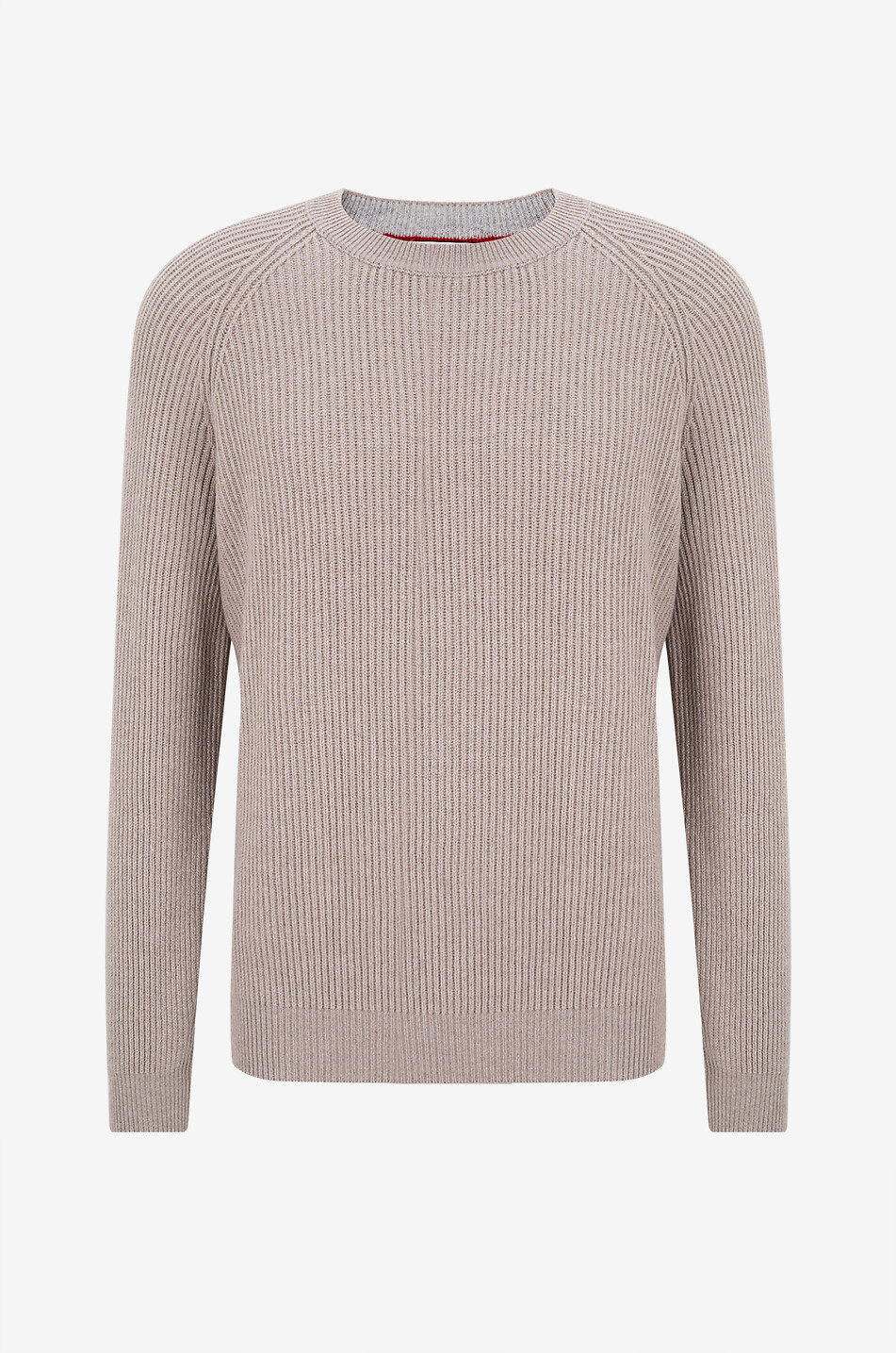 Rib knit cashmere raglan sleeve jmper
