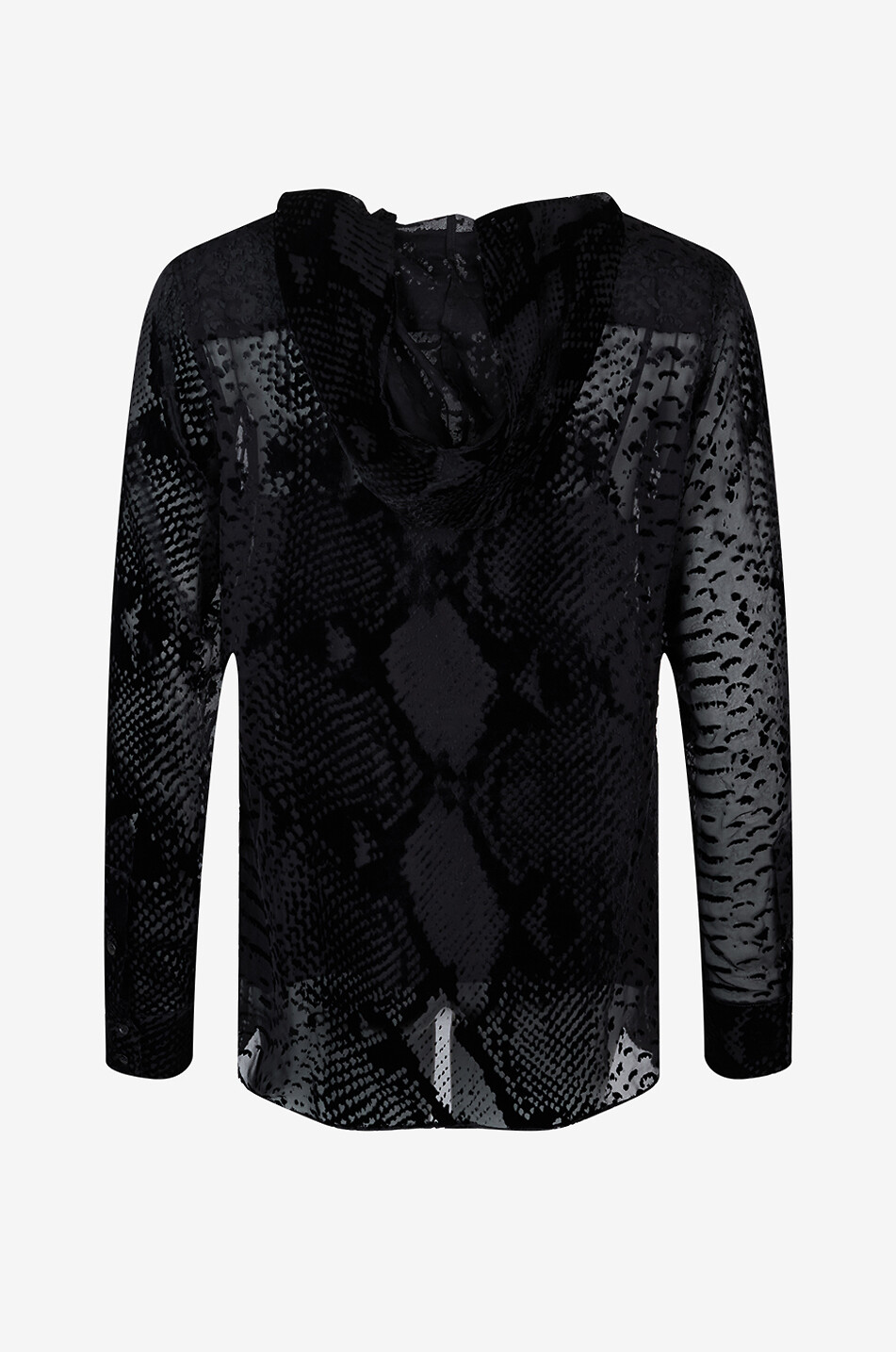 BARBARA BUI Top transparent en velours dévoré motif python Femme NOIR 2