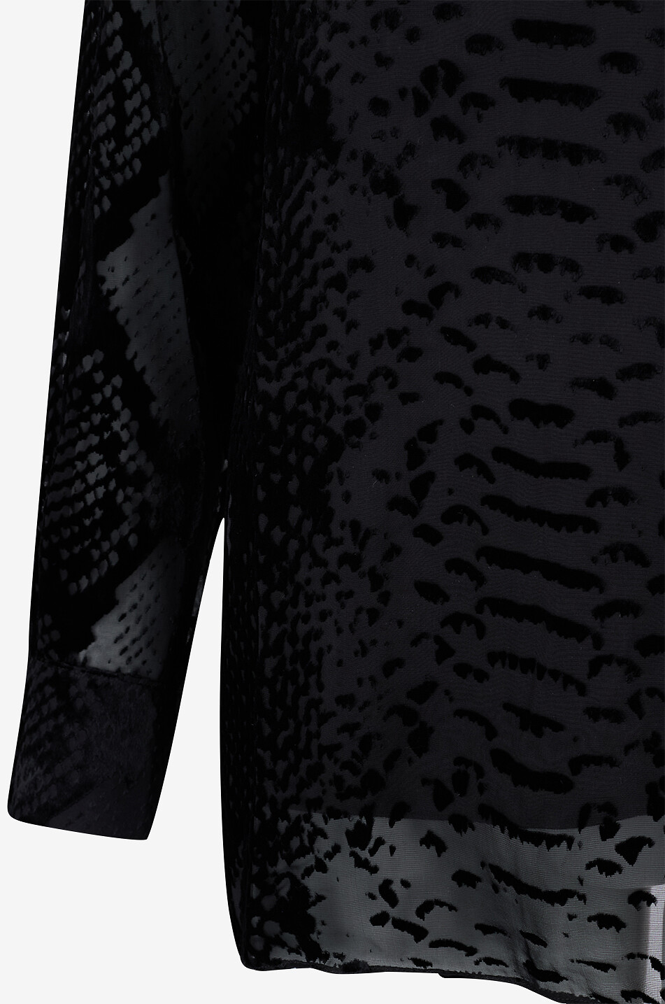 BARBARA BUI Top transparent en velours dévoré motif python Femme NOIR 3