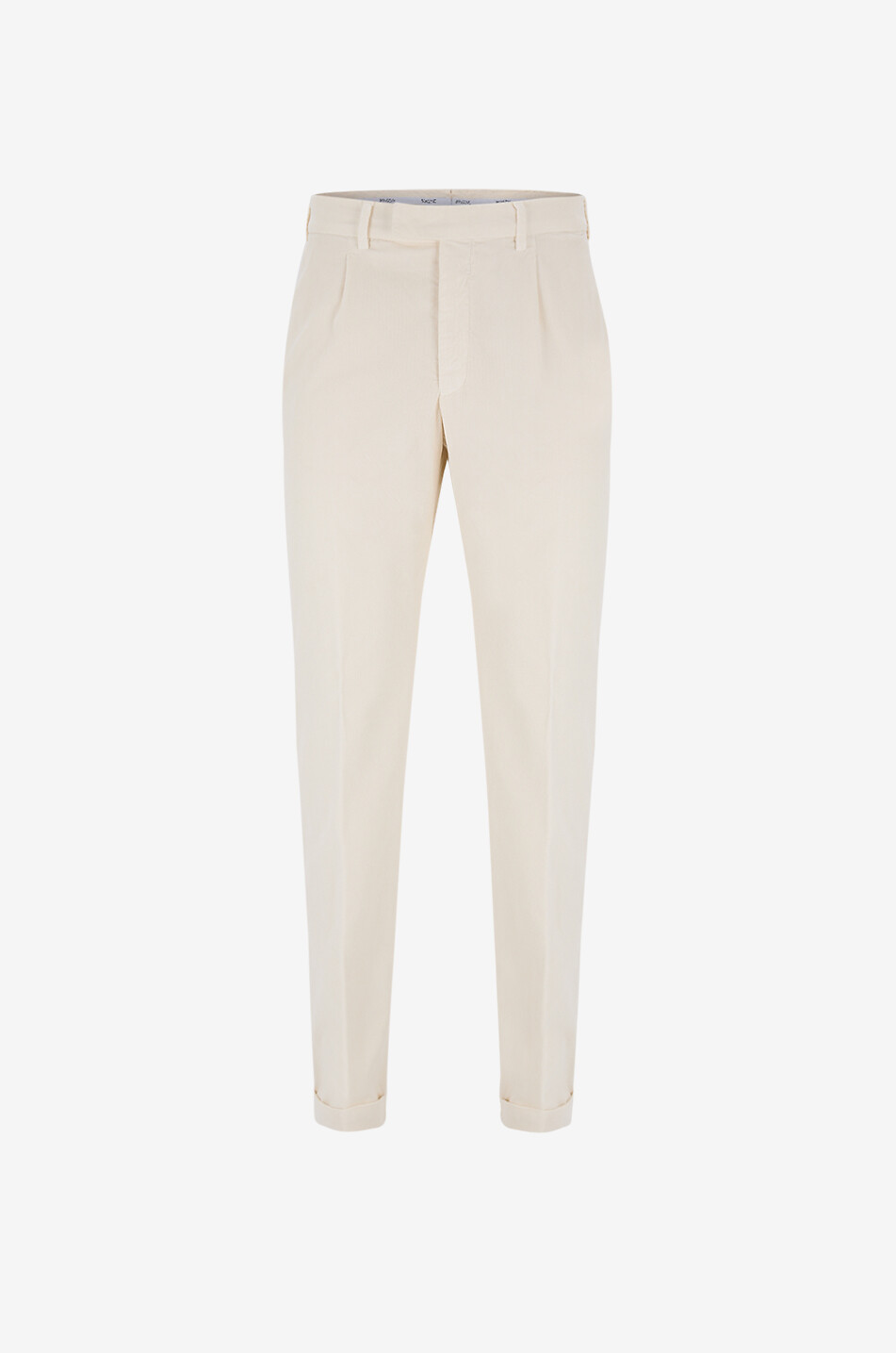 BONGENIE Ultra slim fit pinstripe corduroy trousers Men EGGSHELL 1