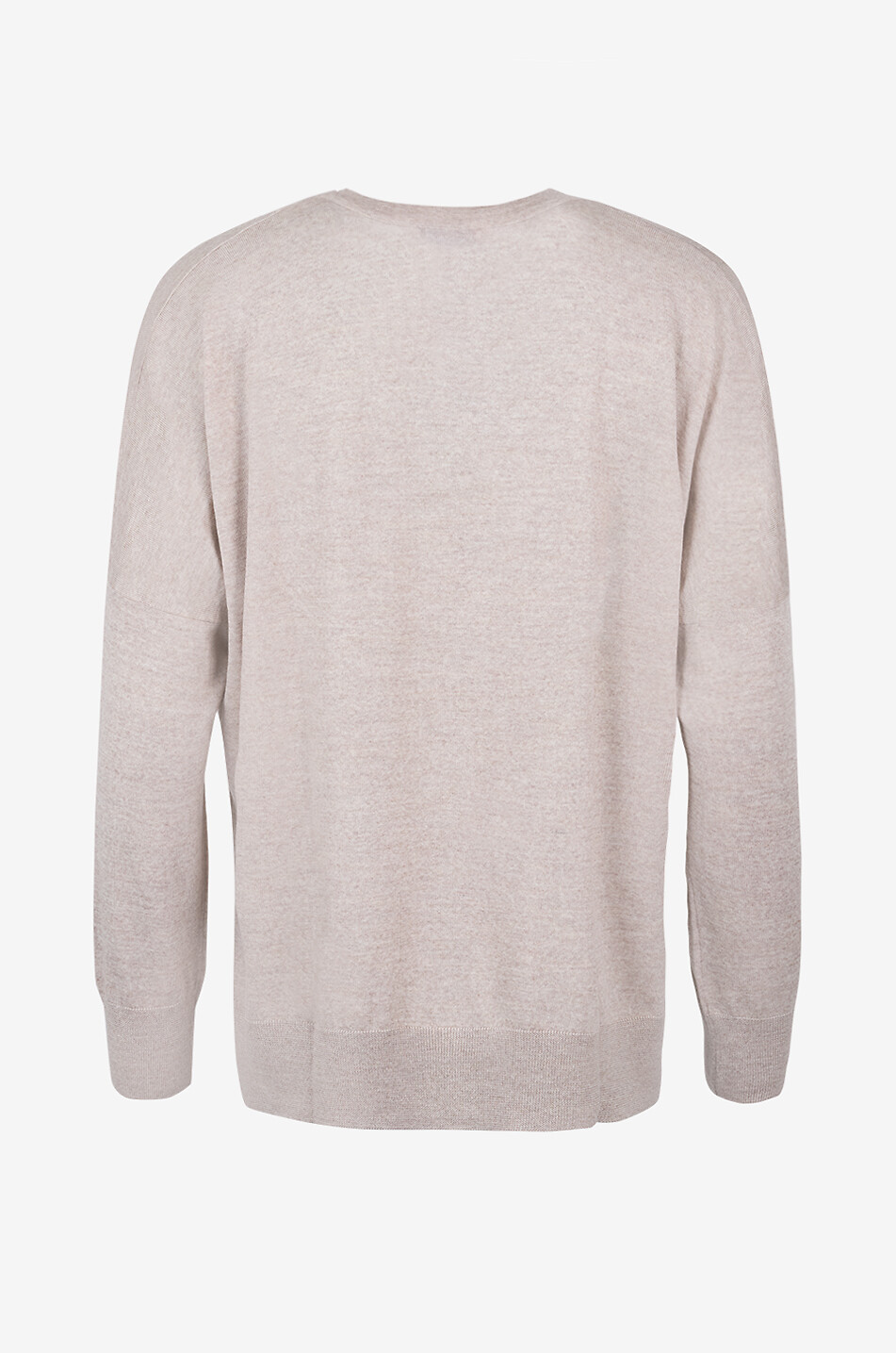BONGÉNIE Pull fin ample à col V en laine vierge Tasmania Femme BEIGE 2