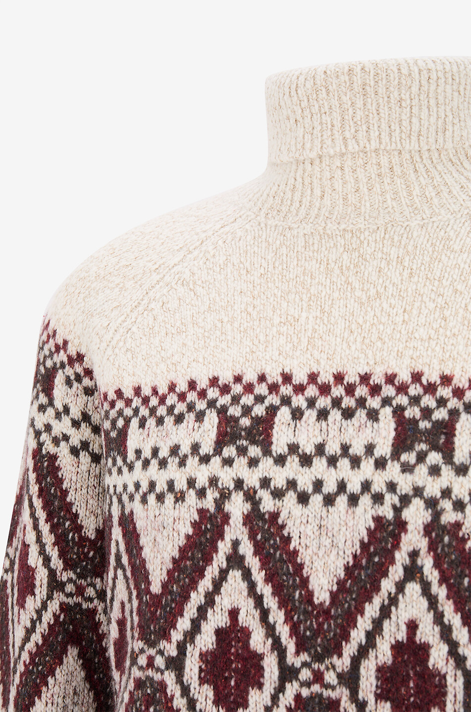 BRUNELLO CUCINELLI Cashmere blend geometric jacquard turtleneck jumper Men EGGSHELL 3