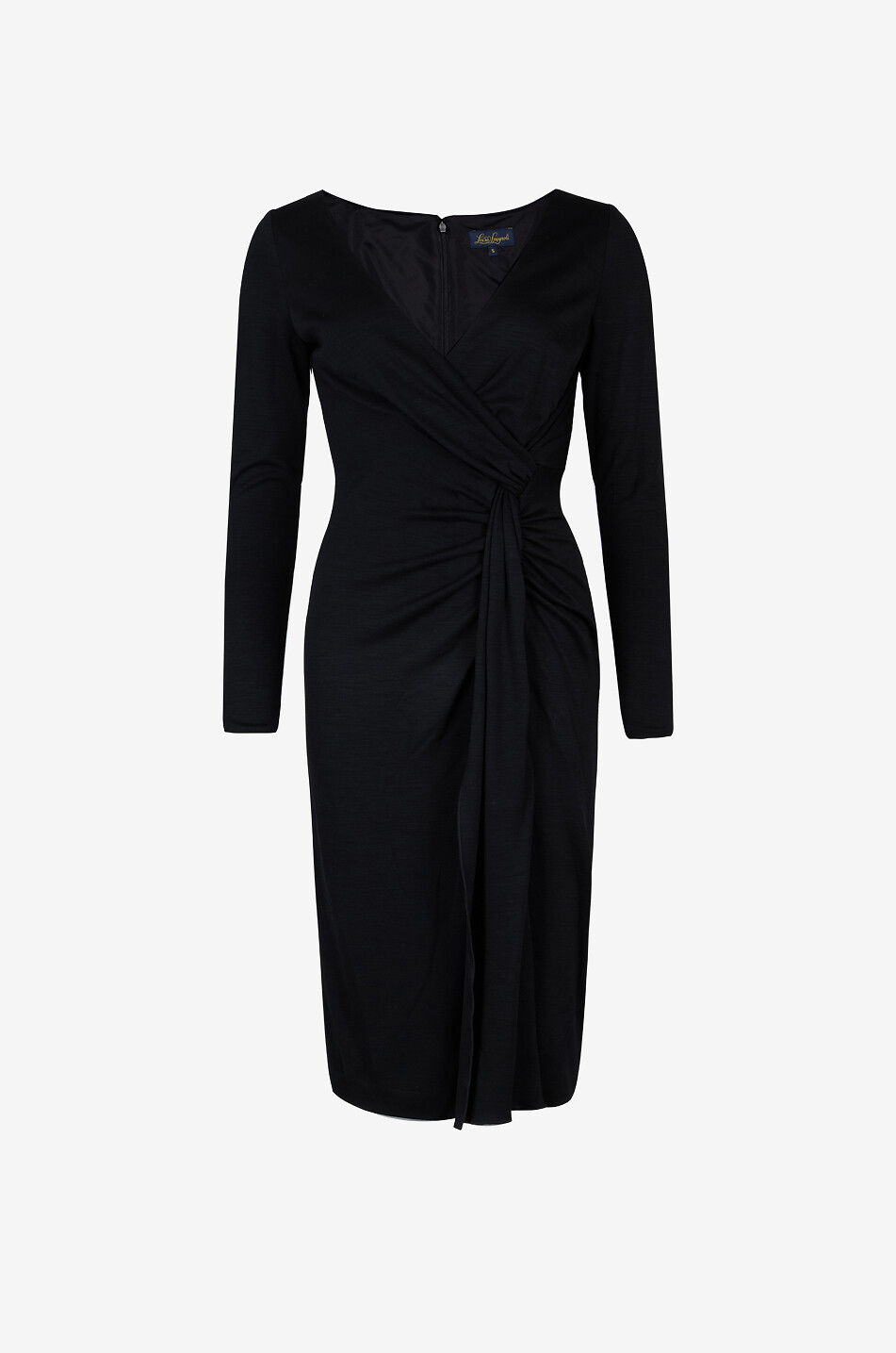 LUISA SPAGNOLI Glassie fine-gauge knit wrap dress Women BLACK 1
