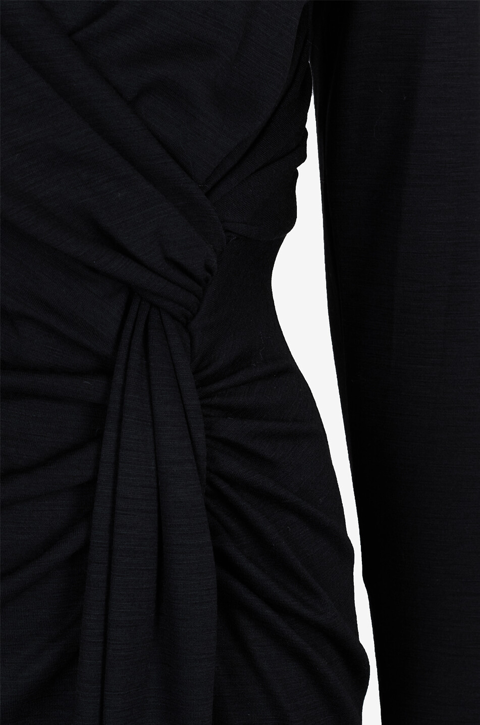 LUISA SPAGNOLI Glassie fine-gauge knit wrap dress Women BLACK 3