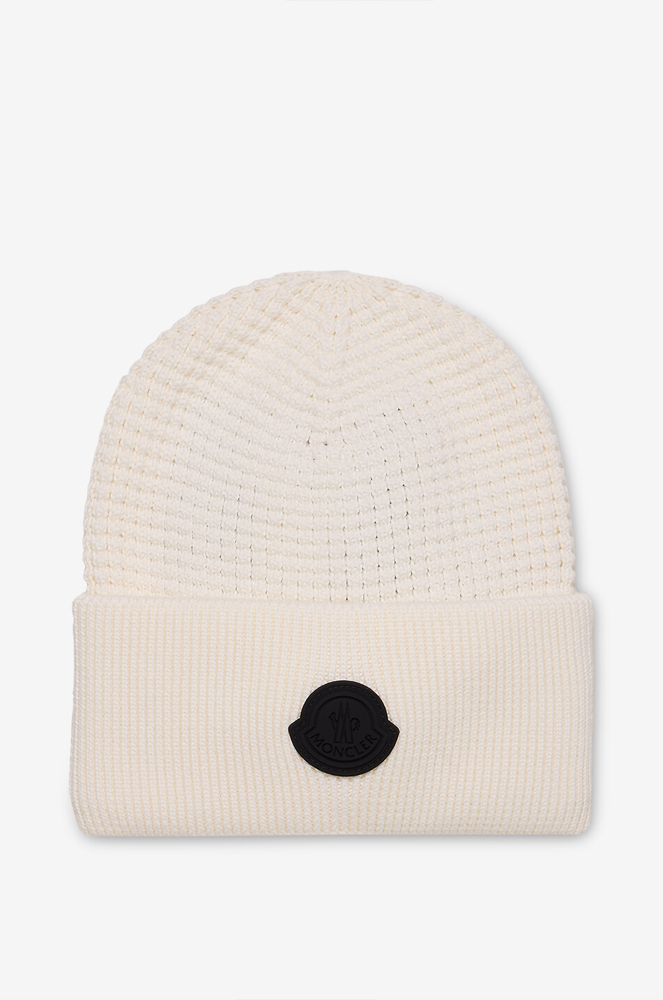 Matt Black organic cotton rice knit beanie