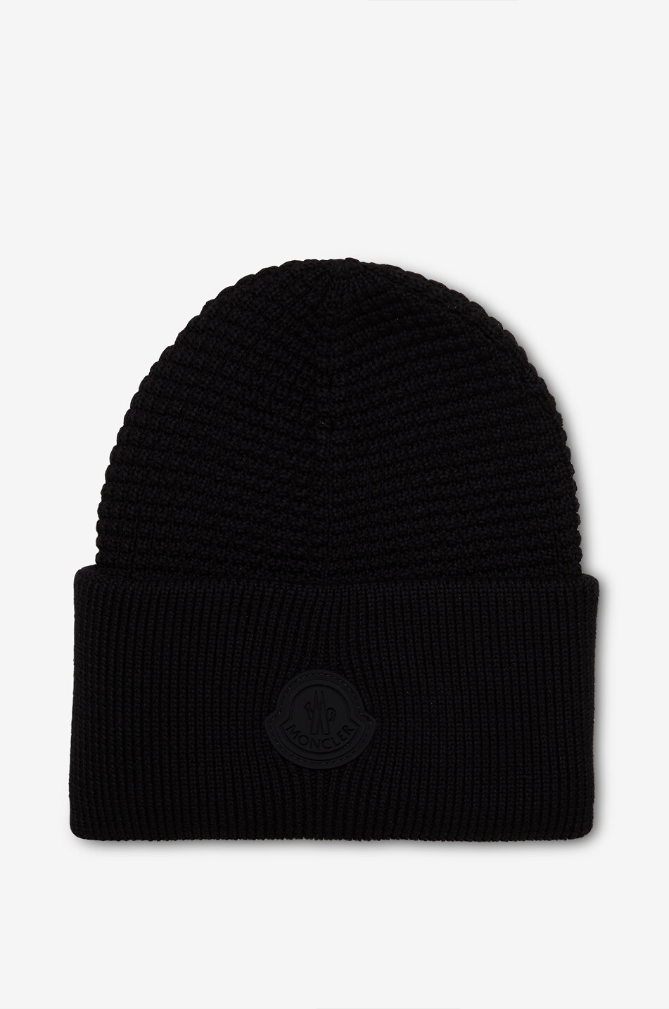 Matt Black organic cotton rice knit beanie