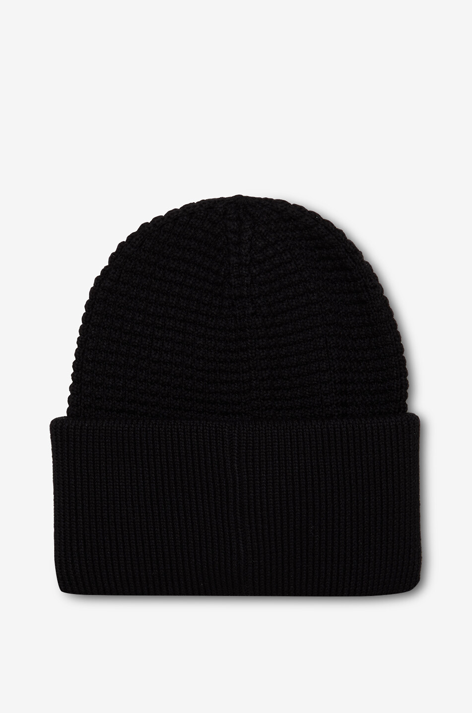 MONCLER Matt Black organic cotton rice knit beanie Men BLACK 2