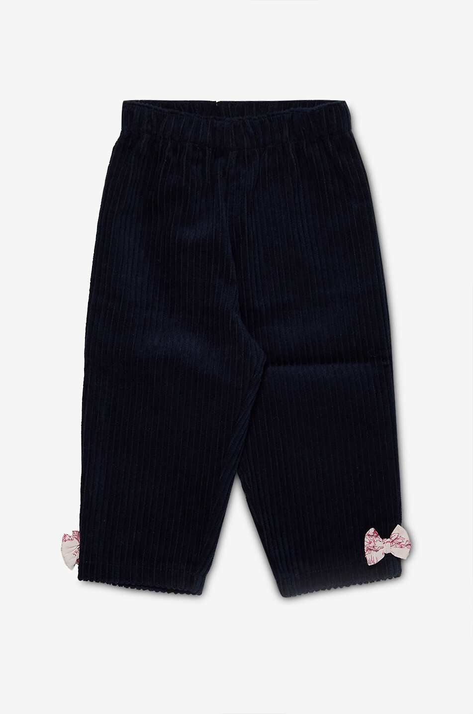 LES SONGES DE CELESTE Pantalon bébé en velours côtelé à noeud Bébé BLEU FONCE 1