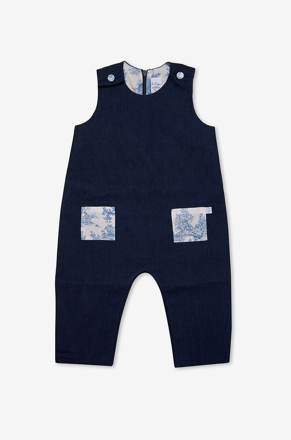 LES SONGES DE CELESTE Combinaison bébé sans manches en denim Bébé BLEU FONCE 1