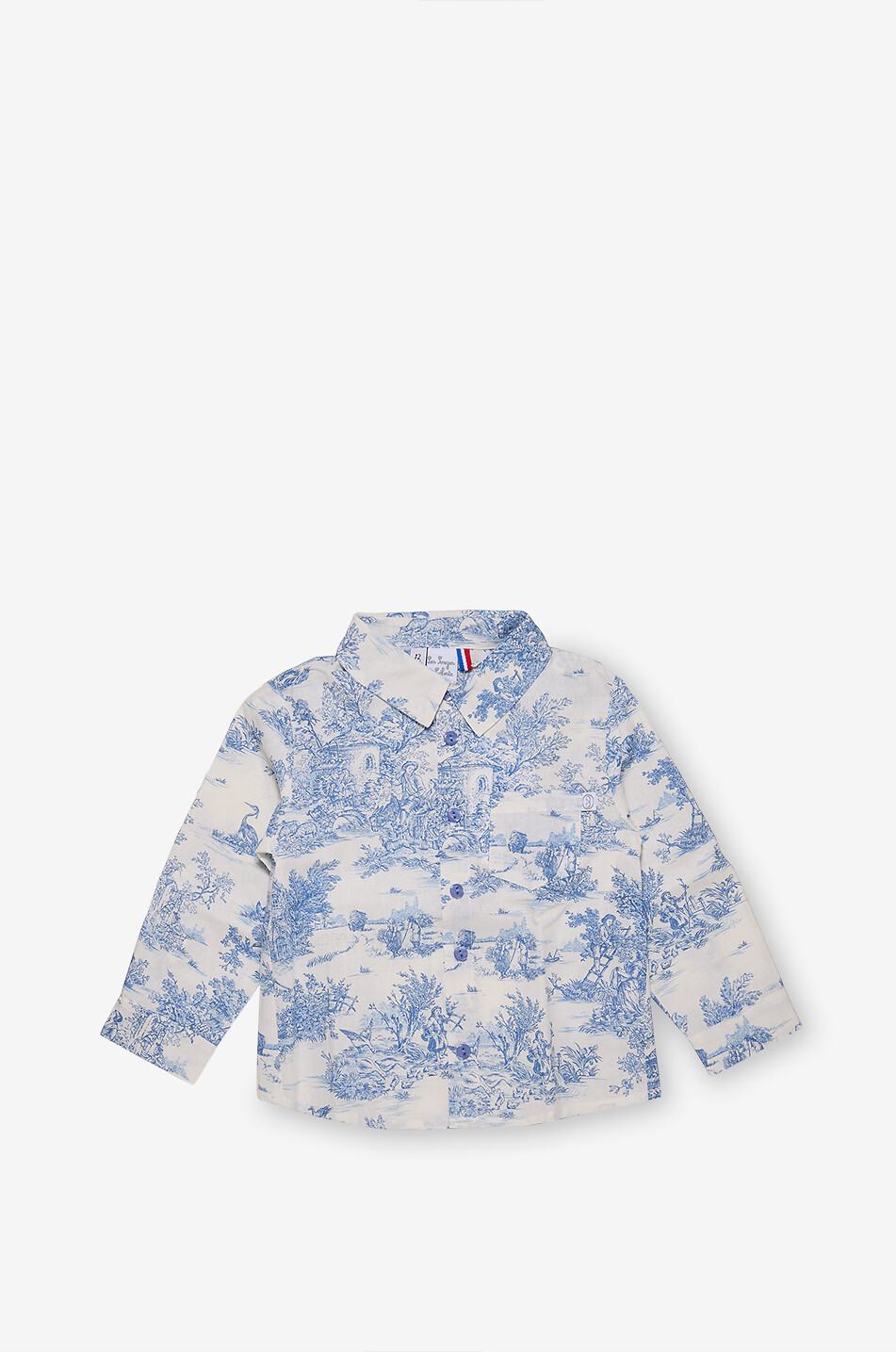 LES SONGES DE CELESTE Toile de Jouy patterned baby blouse Baby BLUE 1