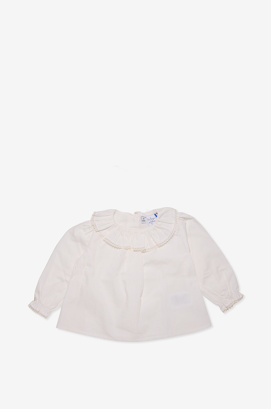 Blouse bébé col froufrou en popeline Colombe