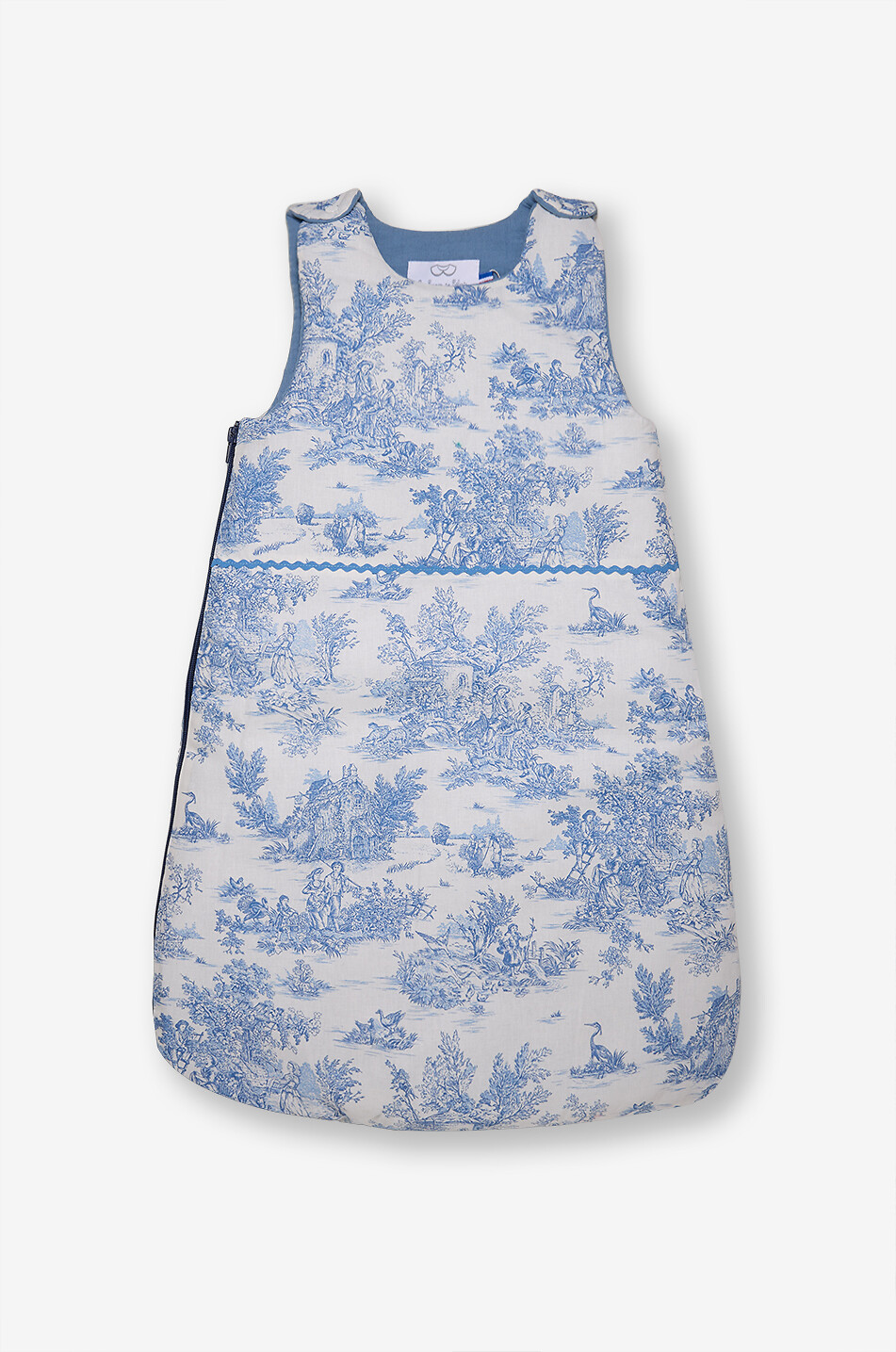 Baby cotton sleeping bag with toile de jouy