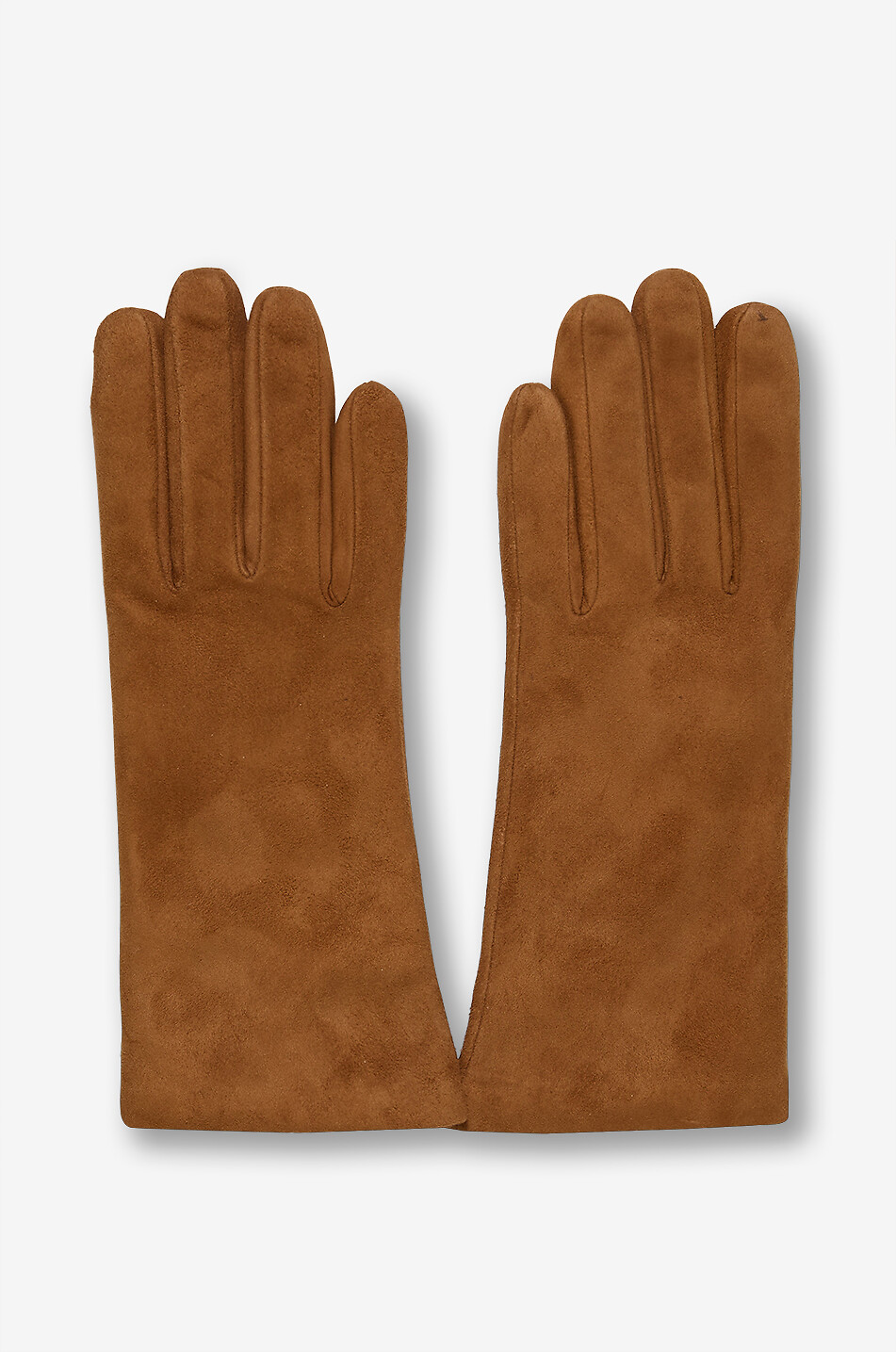 SERMONETA GLOVES Kurze Wildlederhandschuhe mit Kaschmirfutter Damen COGNAC 1