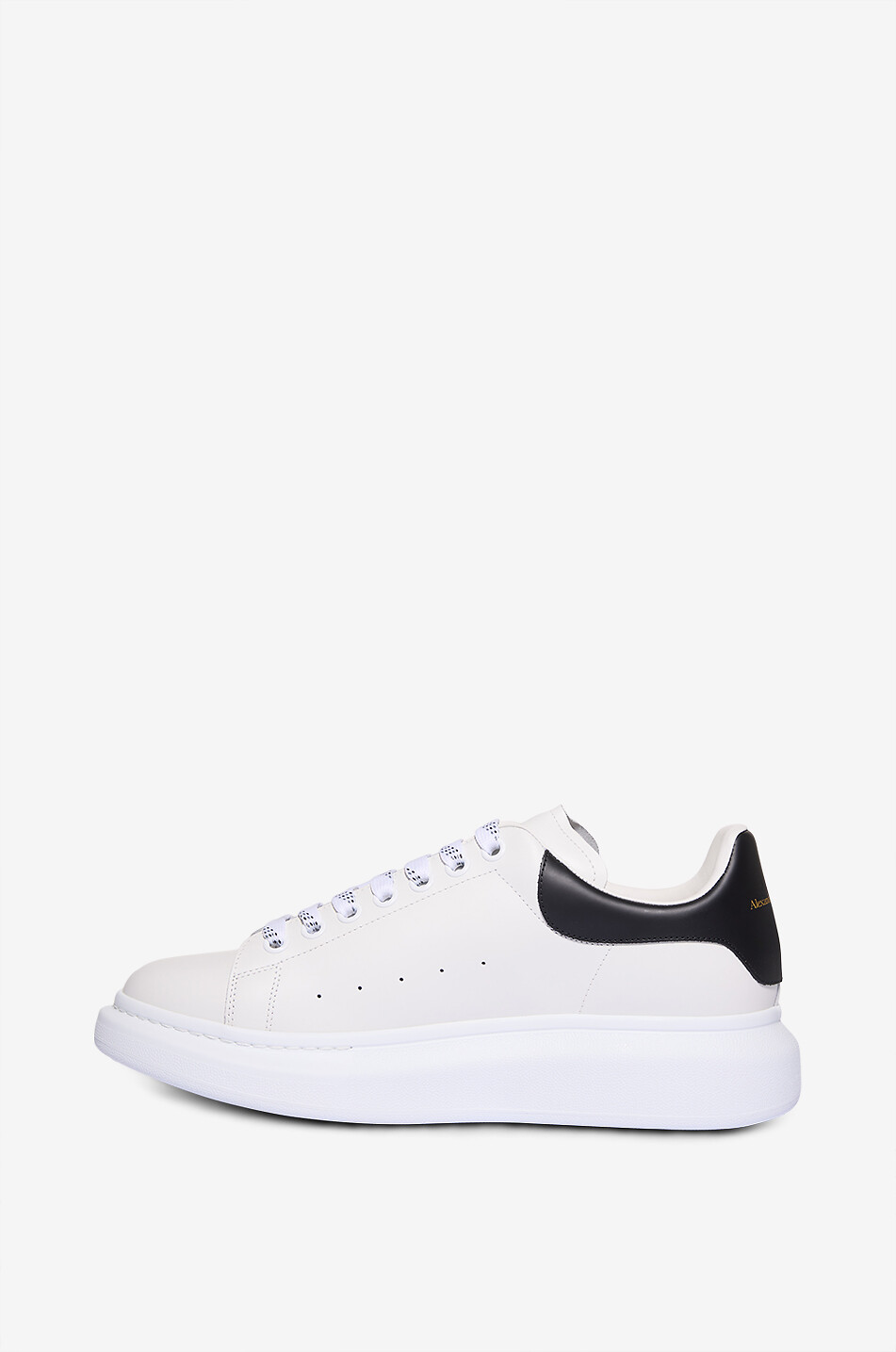 ALEXANDER McQUEEN Niedrige Schnürsneakers aus Glattleder Oversize Herren WEISS 4