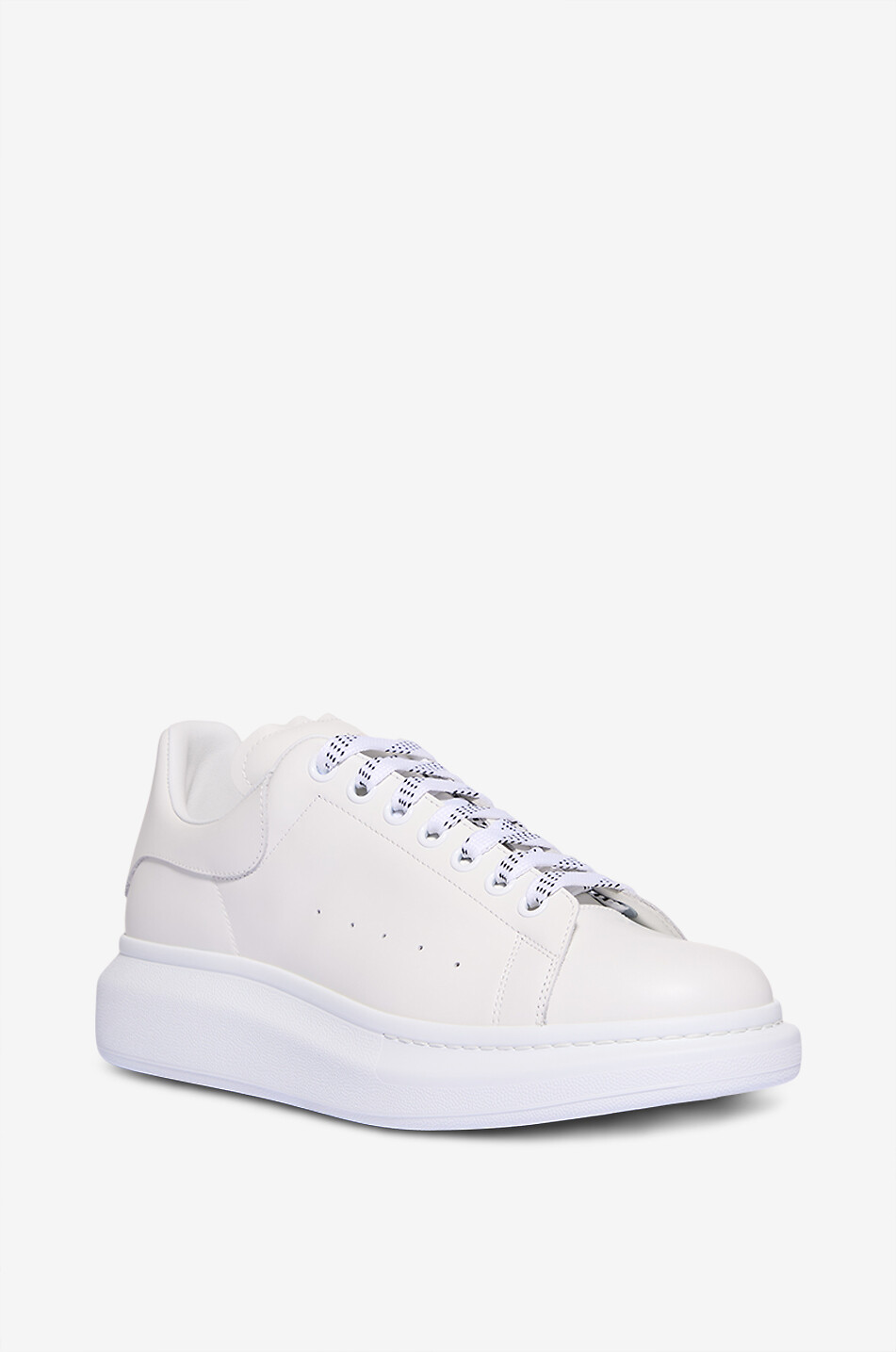 ALEXANDER McQUEEN Niedrige Schnürsneakers aus Glattleder Oversize Herren WEISS 1