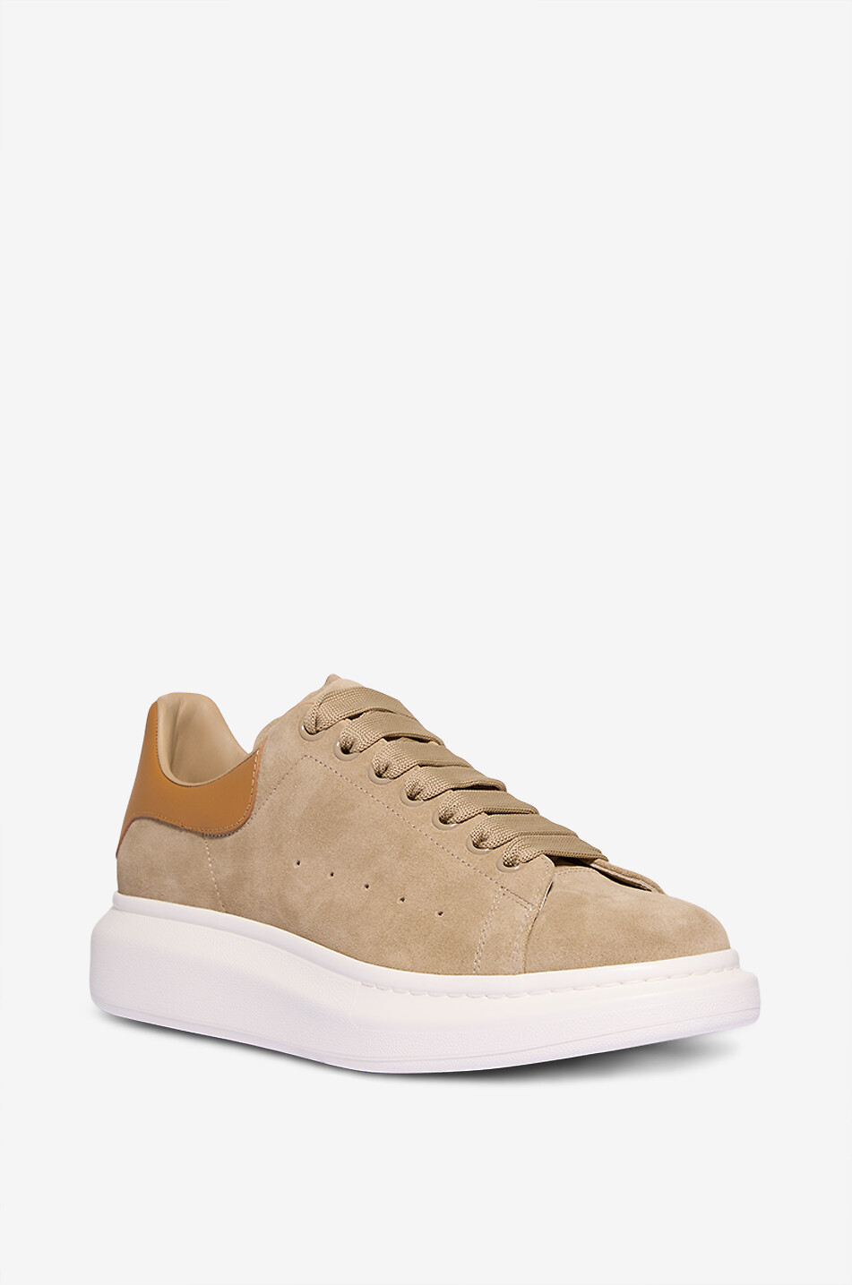 Oversize suede lace-up low-top sneakers