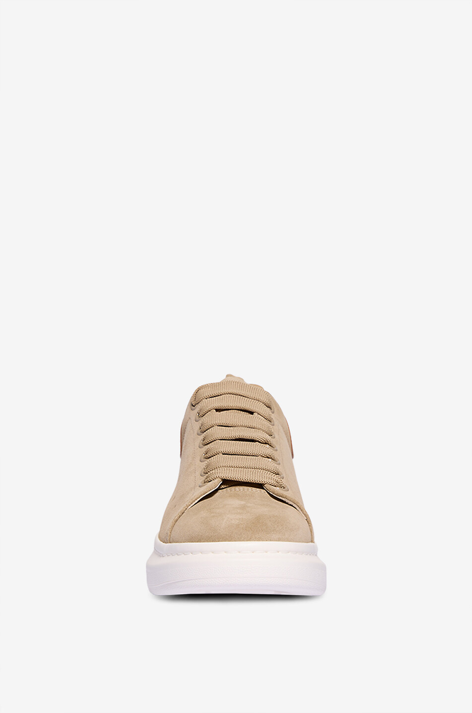 ALEXANDER McQUEEN Oversize suede lace-up low-top sneakers Men BEIGE 2