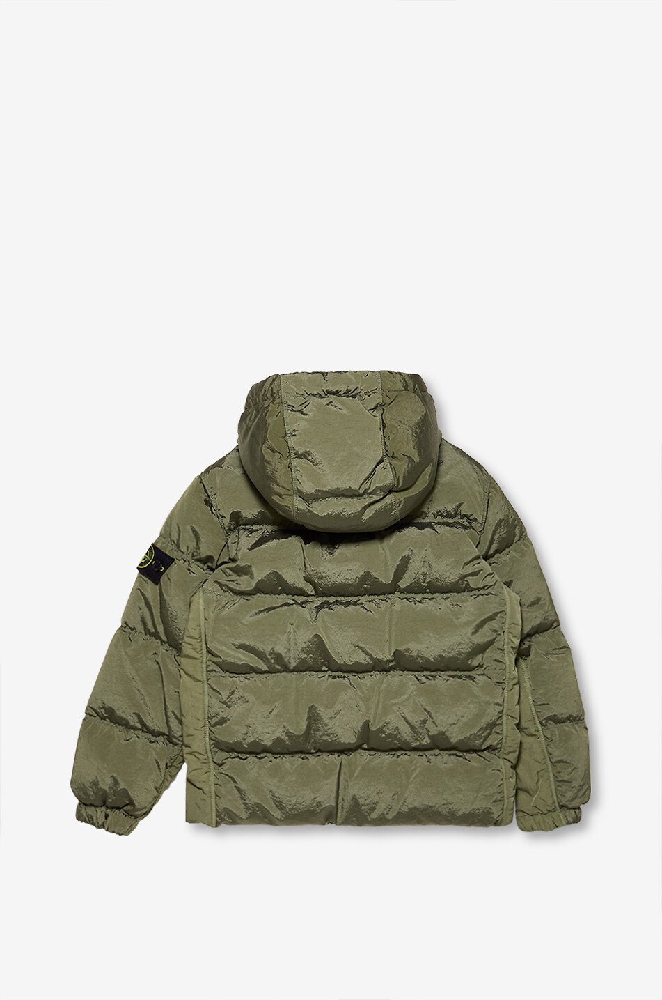 STONE ISLAND JUNIOR Kurze Jungen-Daunenjacke mit Kapuze 4100010 Crinkle Reps NY Junge KHAKI 2