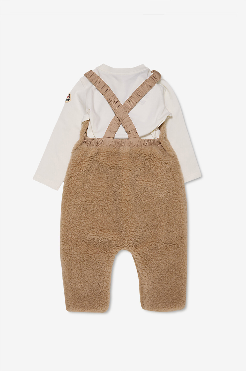 MONCLER Baby-Set Teddy-Fleece-Latzhose und Langarm-T-Shirt Baby [akeneo-beigefonce] 2