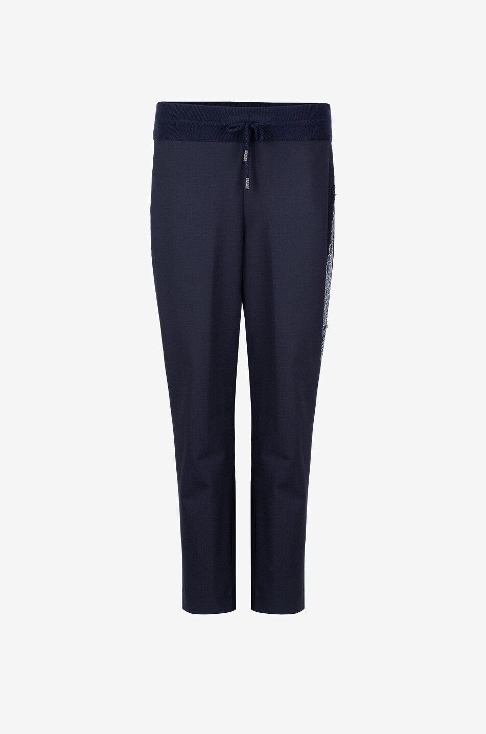 PANICALE Pantalon jogging à coulisse en toile brodé Femme BLEU FONCE 1