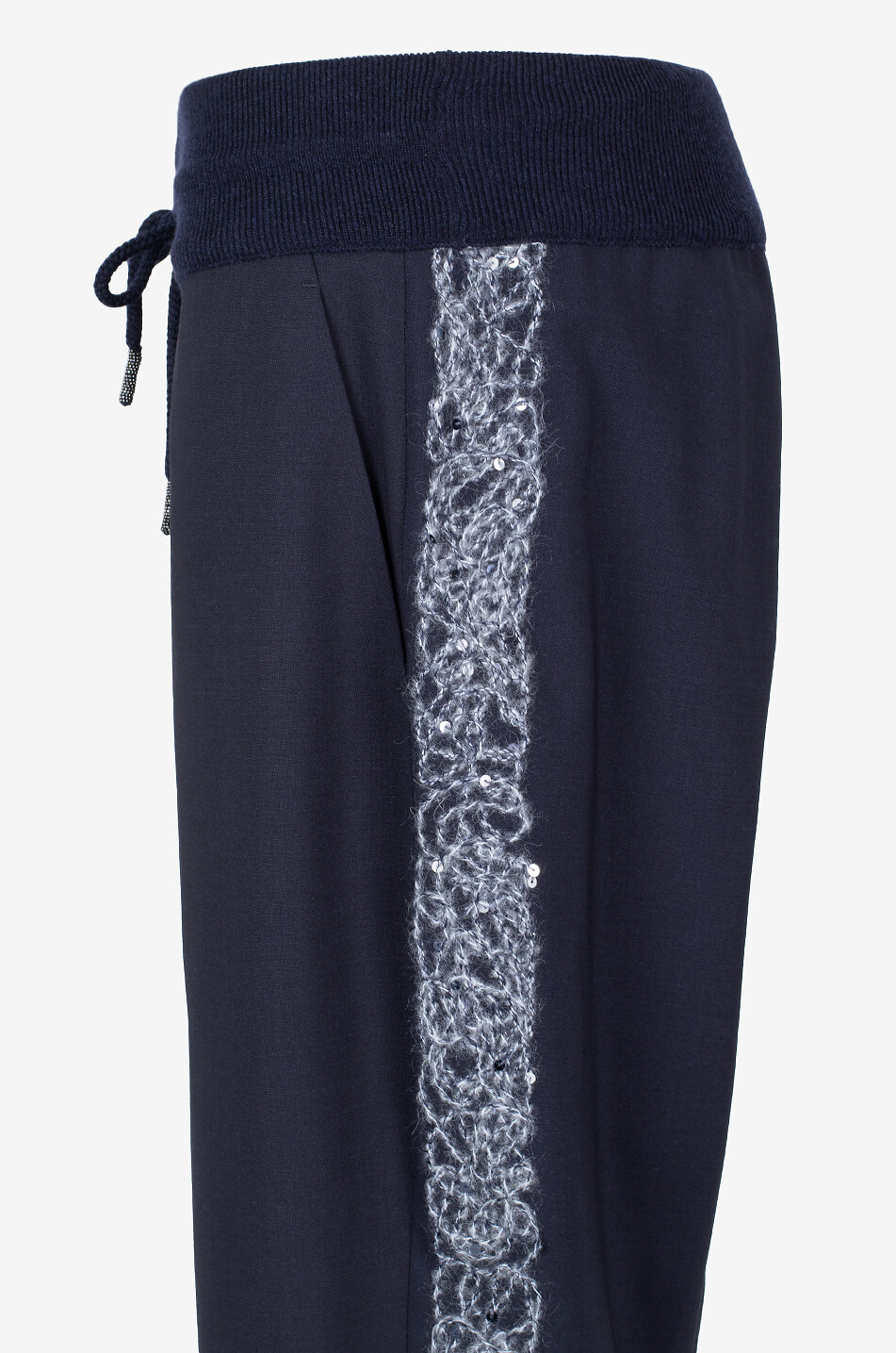 PANICALE Pantalon jogging à coulisse en toile brodé Femme BLEU FONCE 3