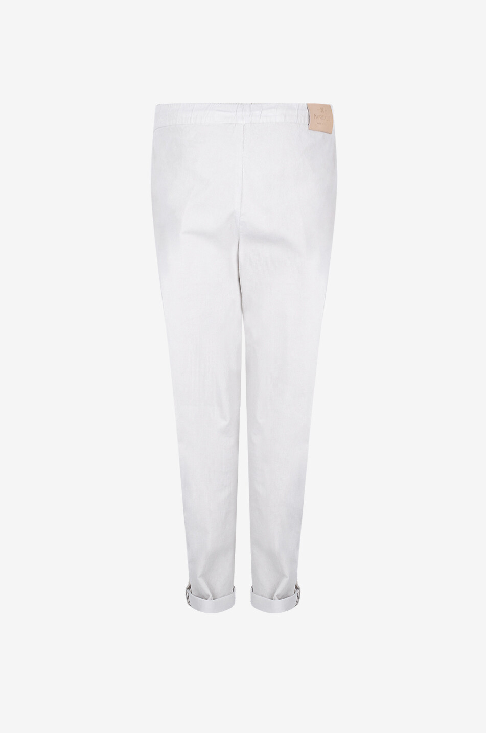 PANICALE Pantalon fuselé en velours côtelé à coulisse Femme Beige clair 2