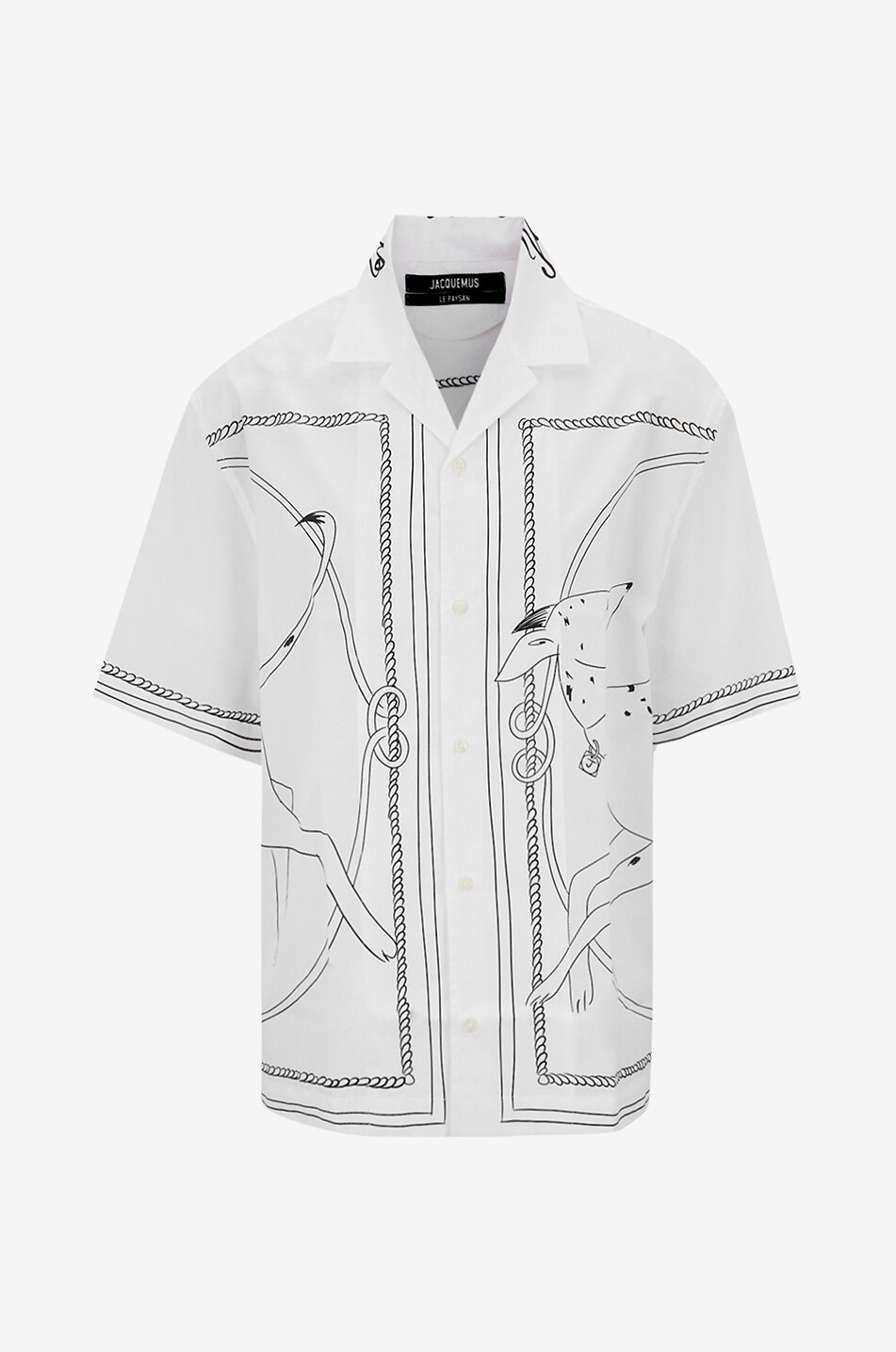 Chemise à manches courtes en popeline imprimée chien La chemise Jean