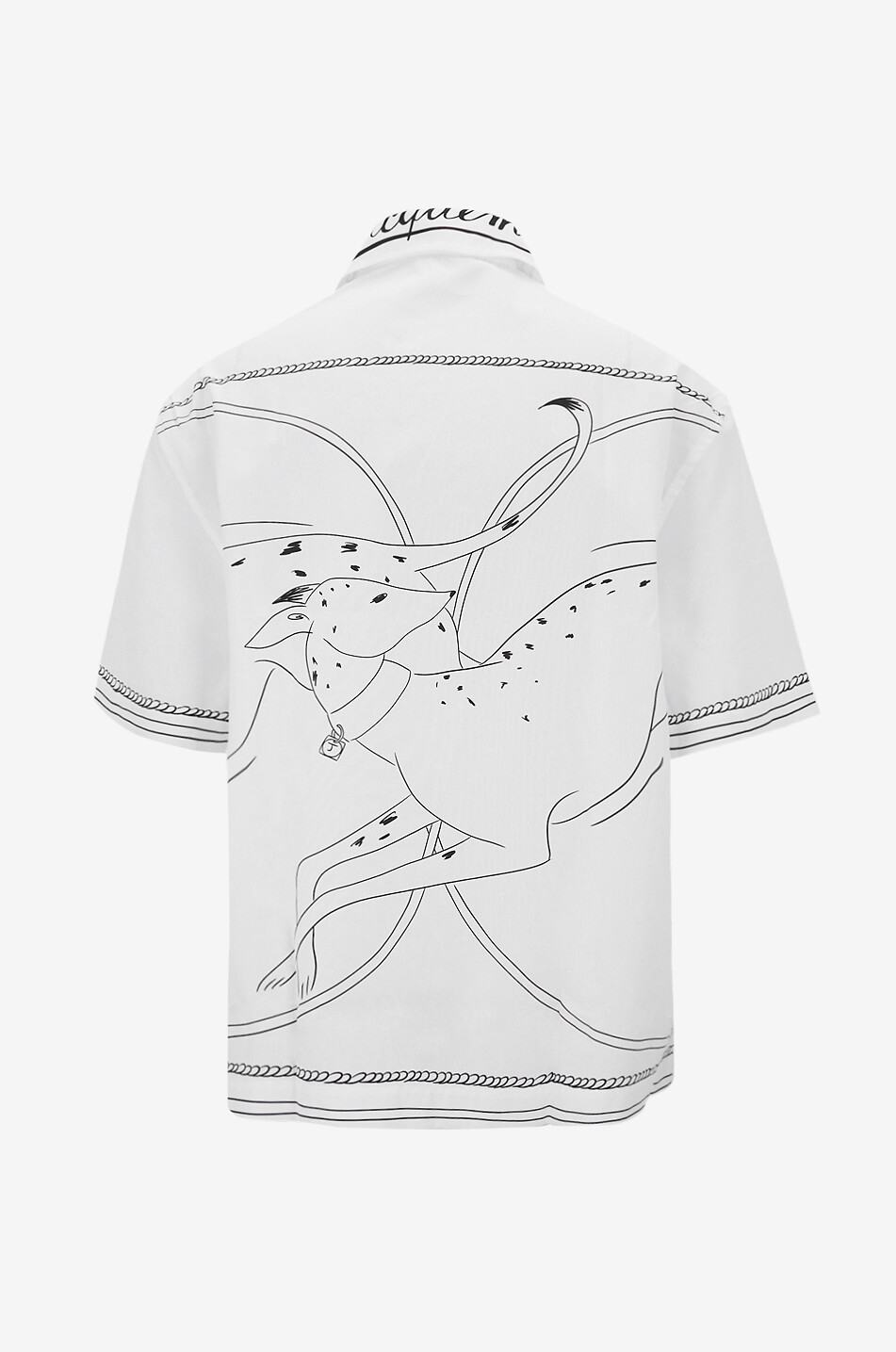 JACQUEMUS Kurzarm-Popelinehemd mit Hundeprint La chemise Jean Herren WEISS 2
