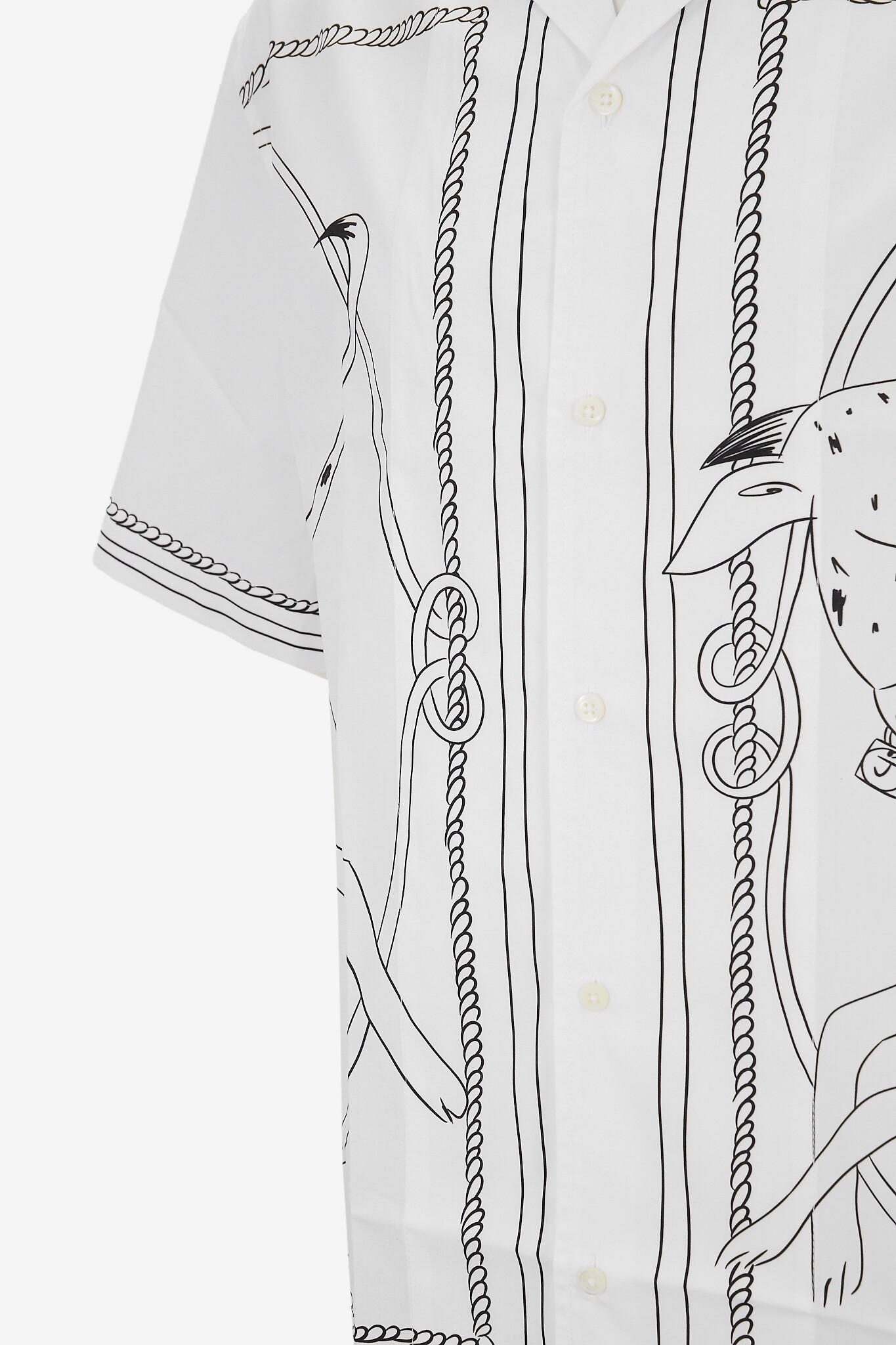 JACQUEMUS Kurzarm-Popelinehemd mit Hundeprint La chemise Jean Herren WEISS 3